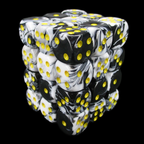 TDSO Duel Black & White With Yellow 36 x D6 Dice Set