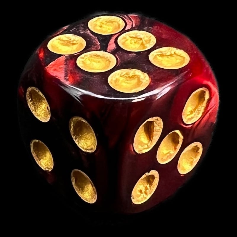 TDSO Duel Blood & Shadow 16mm D6 Spot Dice