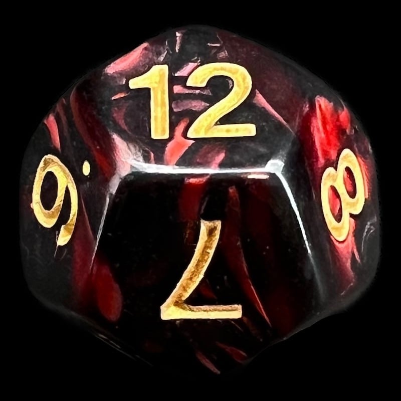 TDSO Duel Blood & Shadow D12 Dice