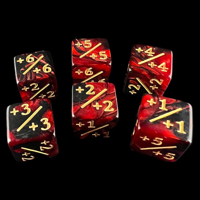 TDSO Duel Blood & Shadow Positive Counter 6 x D6 Dice Set – The Dice ...
