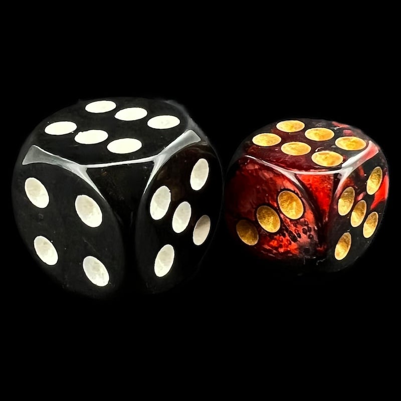 TDSO Duel Blood & Shadow with Gold 36 x D6 Dice Set