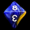 TDSO Duel Blue & Gold D8 Dice