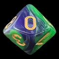 TDSO Duel Blue & Green D10 Dice