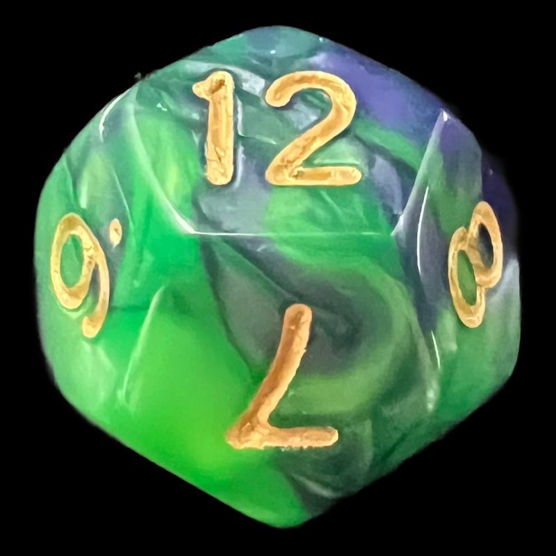 TDSO Duel Blue & Green D12 Dice