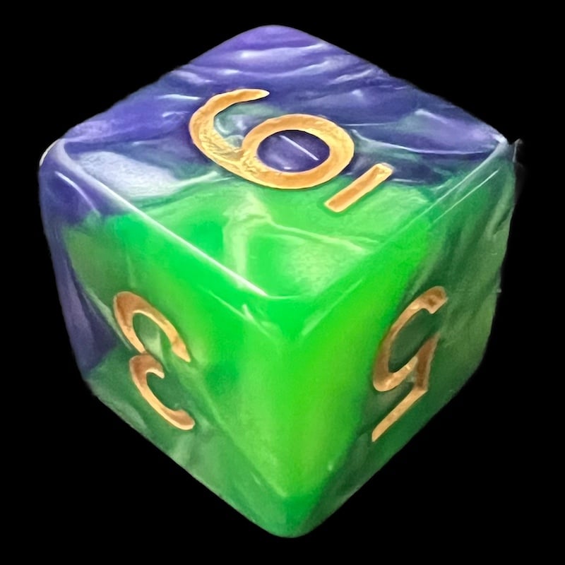 TDSO Duel Blue & Green D6 Dice