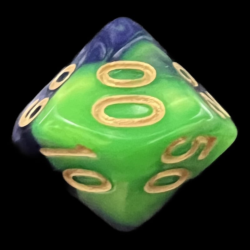 TDSO Duel Blue & Green Percentile Dice