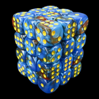 TDSO Duel Red & Teal With Yellow 36 x D6 Dice Set