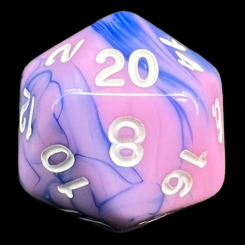 TDSO Duel Blue & Pink D20 Dice