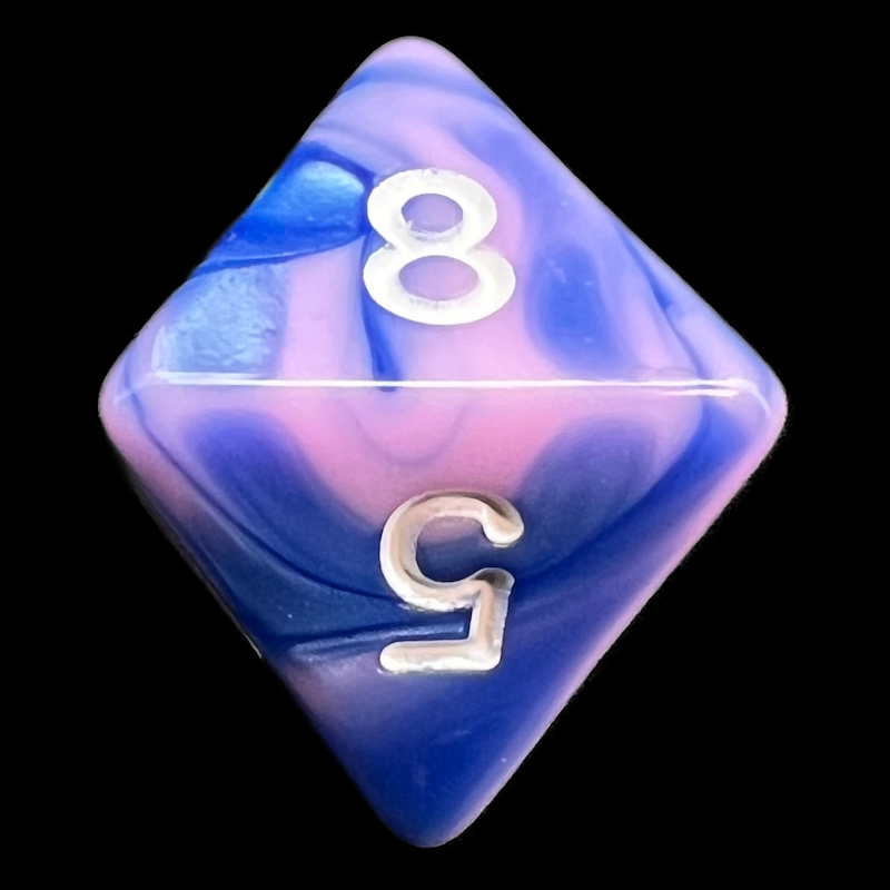 TDSO Duel Blue & Pink D8 Dice