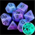 TDSO Duel Blue & Purple Glow in the Dark 7 Dice Polyset