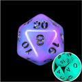 TDSO Duel Blue & Purple Glow in the Dark D20 Dice