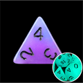TDSO Duel Blue & Purple Glow in the Dark D4 Dice