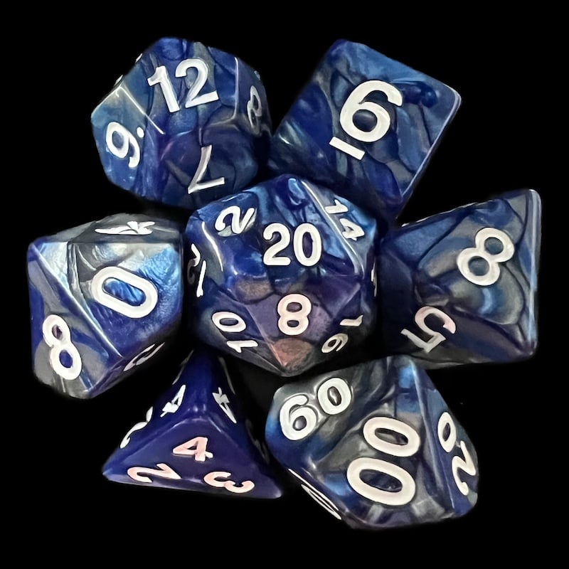 TDSO Duel Blue & Steel 7 Dice Polyset