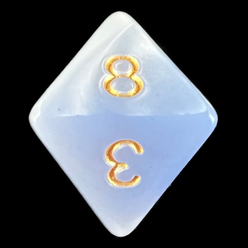 HALF PRICE CLEARANCE TDSO Duel Blue & White D8 Dice