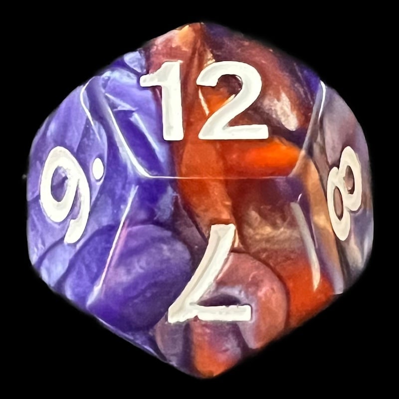 TDSO Duel Copper & Blue D12 Dice