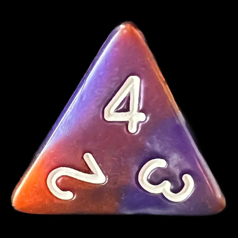 TDSO Duel Copper & Blue D4 Dice