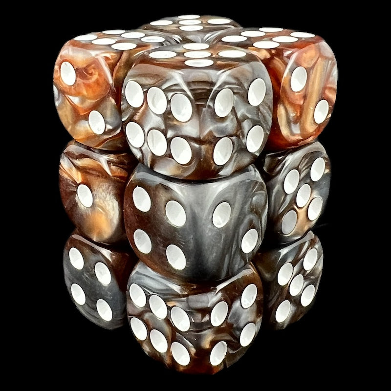 TDSO Duel Copper & Steel 12 x D6 Dice Set