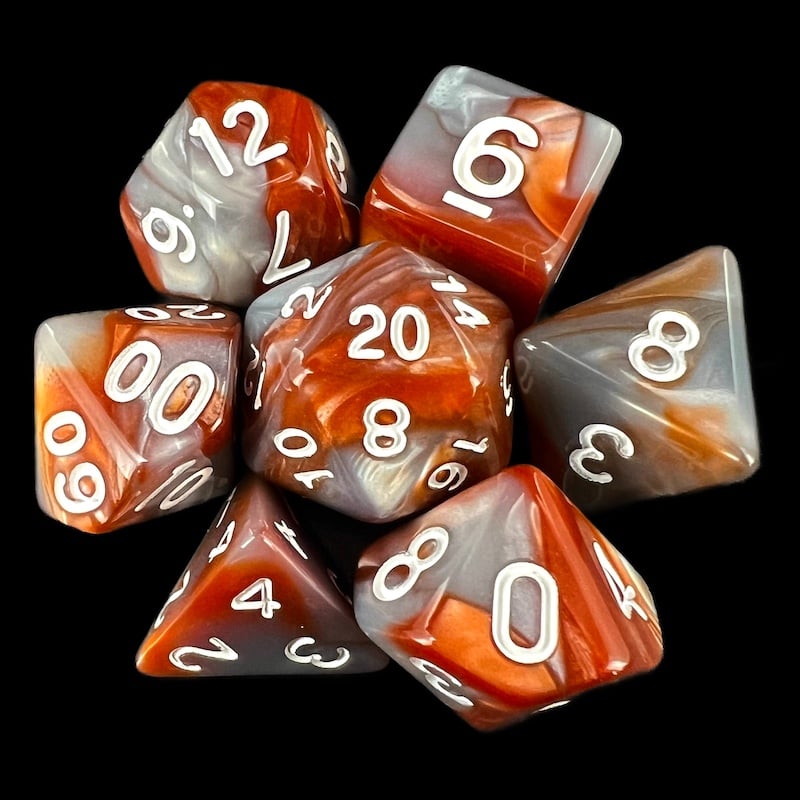TDSO Duel Copper & Steel 7 Dice Polyset