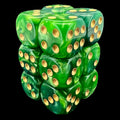 TDSO Duel Dark Green & Pearl Light Green 12 x D6 Dice Set