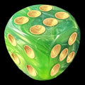 TDSO Duel Dark Green & Pearl Light Green 16mm D6 Spot Dice