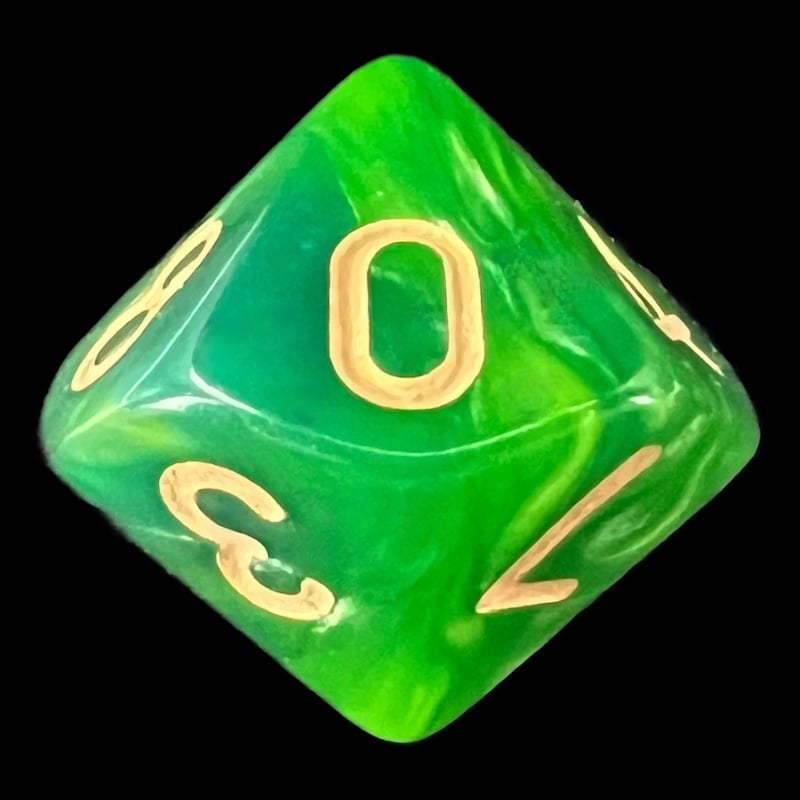 TDSO Duel Dark Green & Pearl Light Green D10 Dice