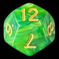 TDSO Duel Dark Green & Light Green D12 Dice
