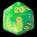 TDSO Duel Dark Green & Light Green D20 Dice