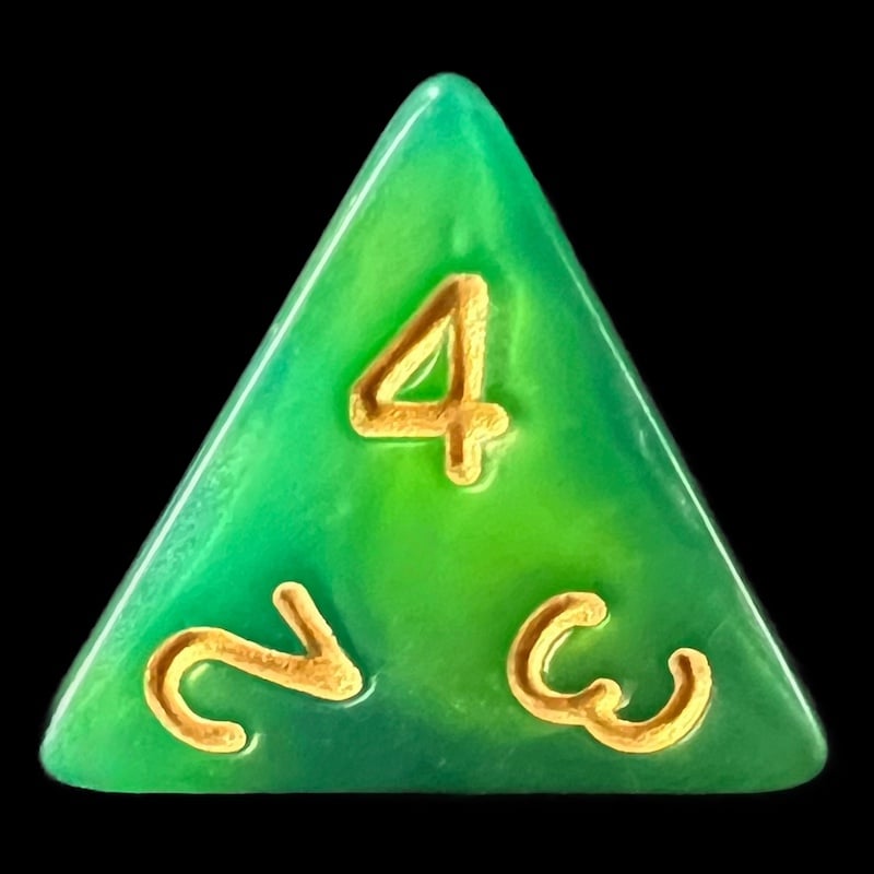 TDSO Duel Dark Green & Light Green D4 Dice