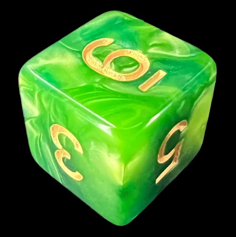 TDSO Duel Dark Green & Light Green D6 Dice