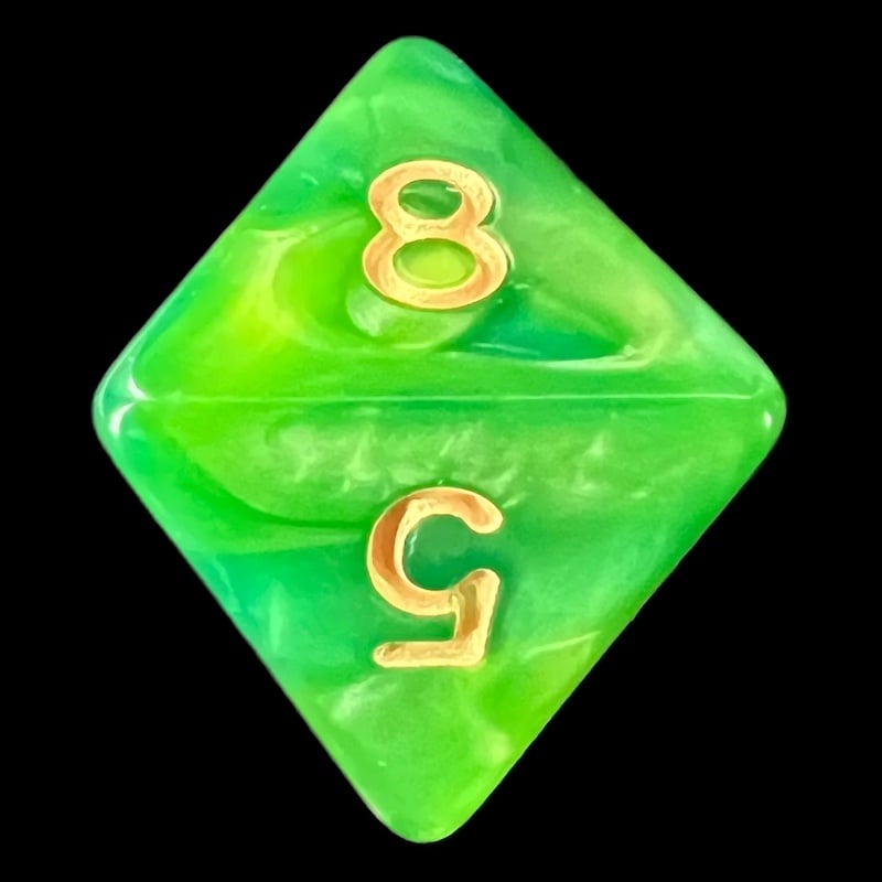 TDSO Duel Dark Green & Light Green D8 Dice