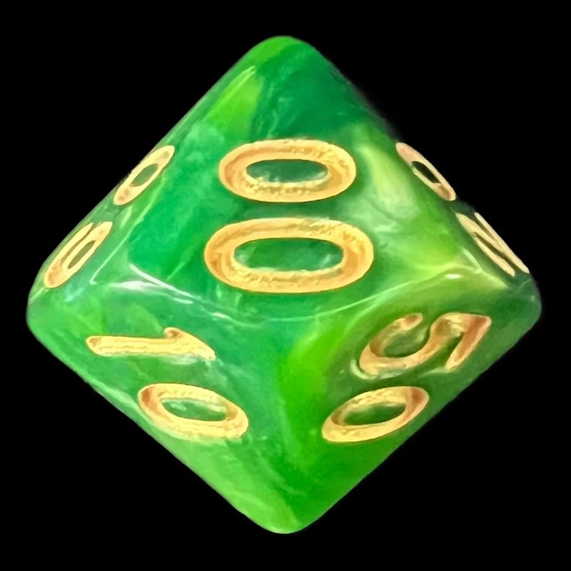 TDSO Duel Dark Green & Light Green Percentile Dice
