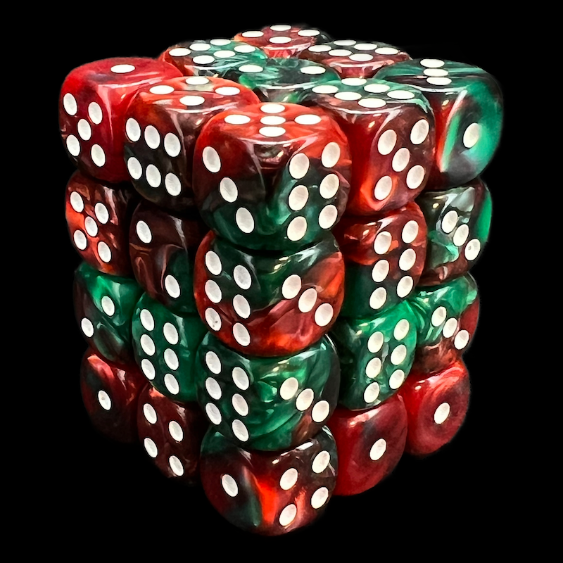 TDSO Duel Green & Red 36 x D6 Dice Set