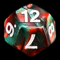 TDSO Duel Green & Red D12 Dice