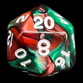 TDSO Duel Green & Red D20 Dice