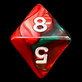 TDSO Duel Green & Red D8 Dice