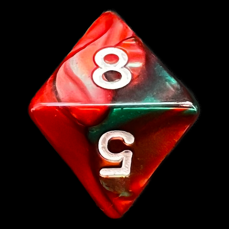 TDSO Duel Green & Red D8 Dice