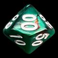 TDSO Duel Green & Red Percentile Dice