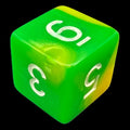 TDSO Duel Green & Yellow With White D6 Dice