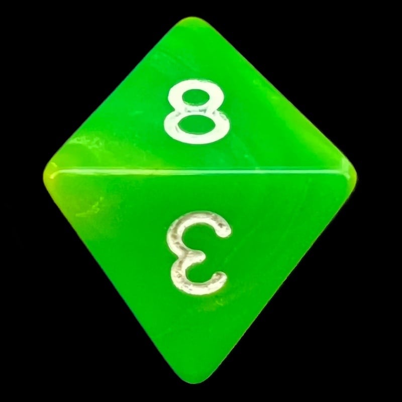 TDSO Duel Green & Yellow With White D8 Dice