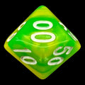 TDSO Duel Green & Yellow With White Percentile Dice