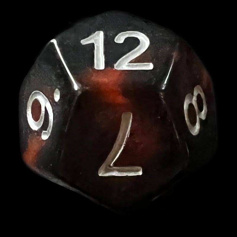 HALF PRICE CLEARANCE TDSO Duel Hot Rocks Glow in the Dark D12 Dice