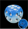 TDSO Duel Icy Rocks Glow in the Dark 16mm D6 Spot Dice