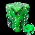 TDSO Duel Jade & Black Glow in the Dark 12 x D6 Dice Set