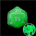 TDSO Duel Jade & Black Glow in the Dark D20 Dice