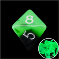 TDSO Duel Jade & Black Glow in the Dark D8 Dice
