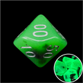 TDSO Duel Jade & Black Glow in the Dark Percentile Dice