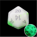 TDSO Duel Jade & White Glow in the Dark D20 Dice
