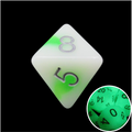 TDSO Duel Jade & White Glow in the Dark D8 Dice