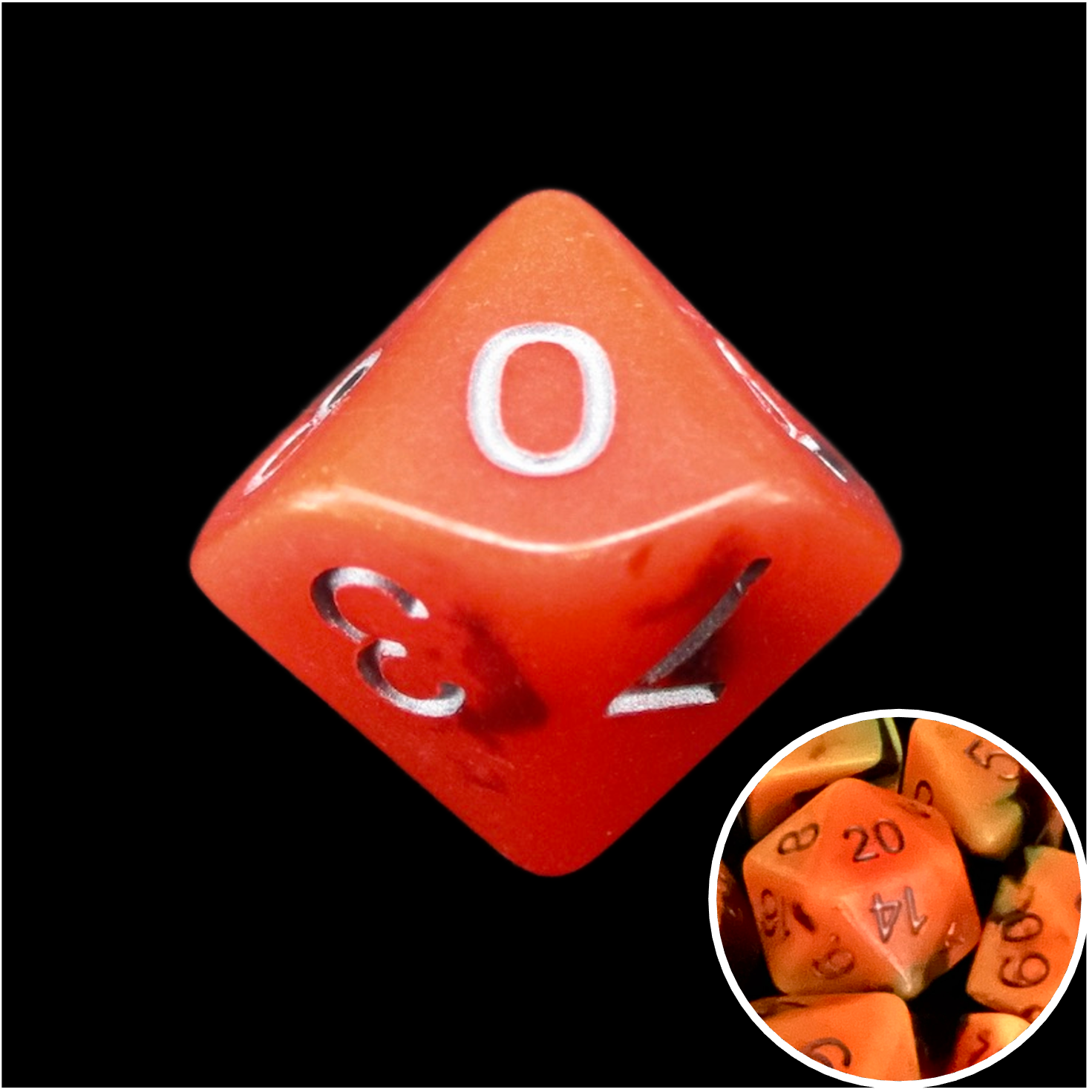 TDSO Duel Lava & Black Glow in the Dark D10 Dice