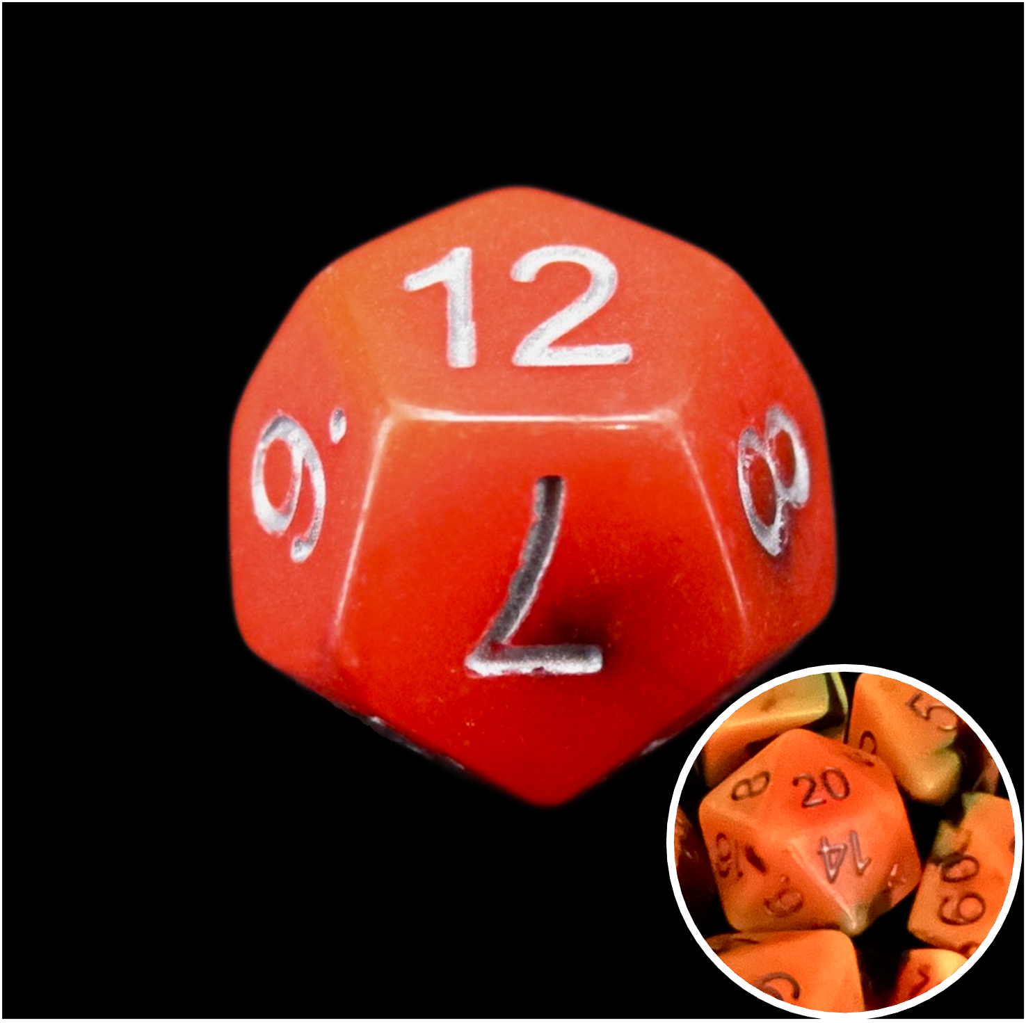 TDSO Duel Lava & Black Glow in the Dark D12 Dice